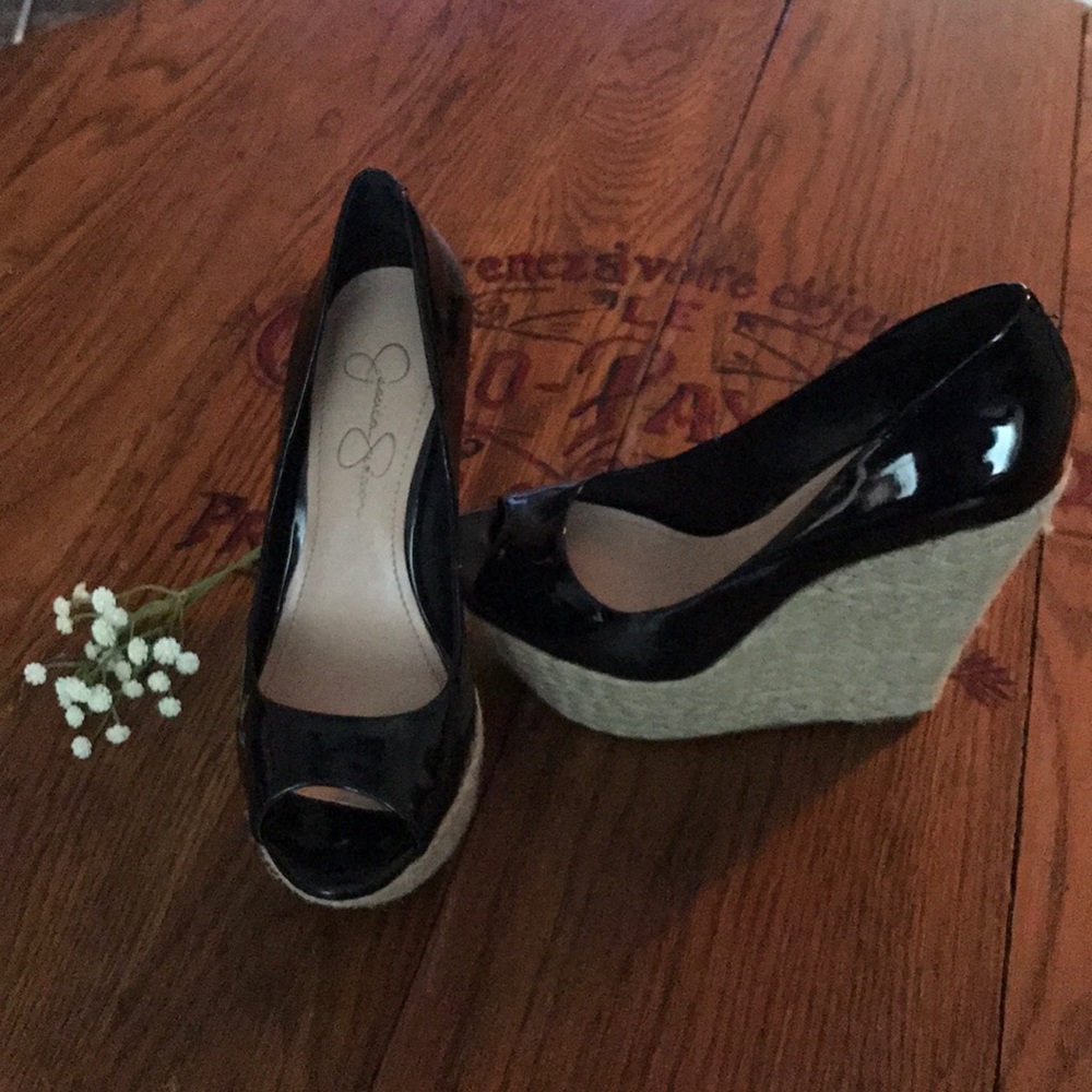 Jessica Simpson Black Wedges